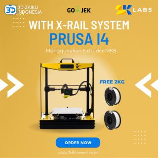 3D Printer Prusa i4 with X-Rail System FREE 2 KG FILAMENT DAN SD CARD